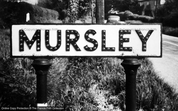 Photo of Mursley, The Village Sign c.1955
