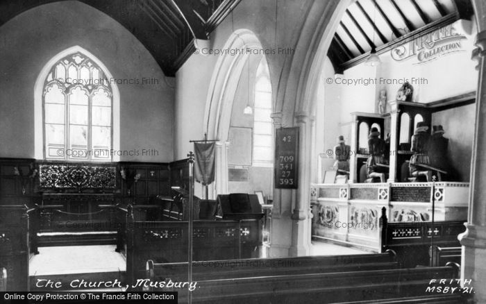 Photo of Musbury, The Church Interior c.1955