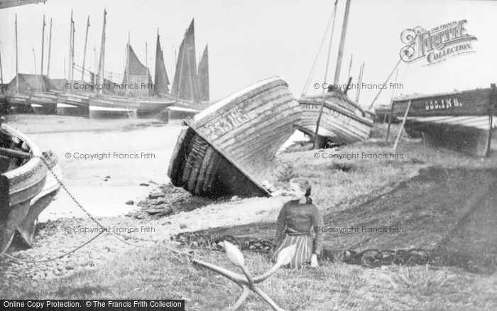 Photo of Nairn, Boats In The Old Harbour c.1890