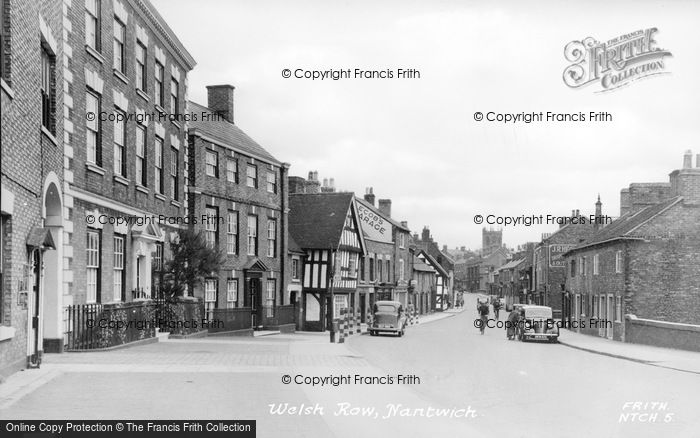 Photo of Nantwich, Welsh Row c.1955
