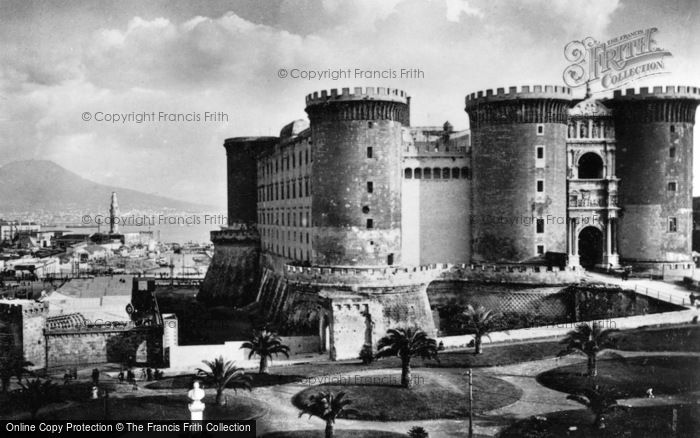 Photo of Naples, Castle Nuovo And Mount Vesuvius c.1920