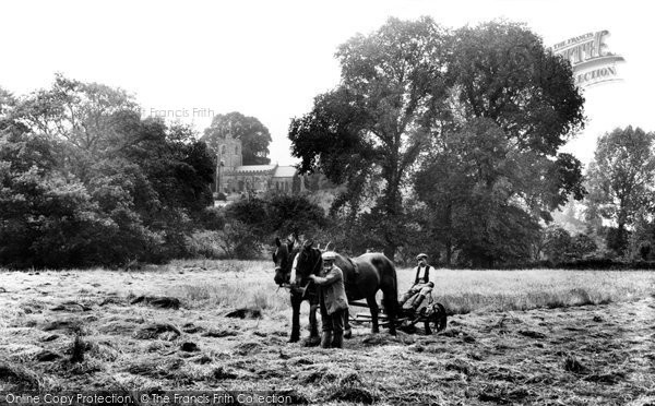 Photo of Netherbury, Haymaking By St Mary's Church 1912