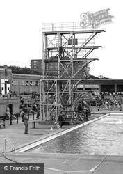 The Bathing Pool Diving Boards c.1950, New Brighton