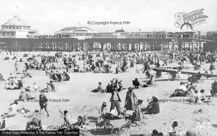 Photo of New Brighton, The Pier And Shore c.1955