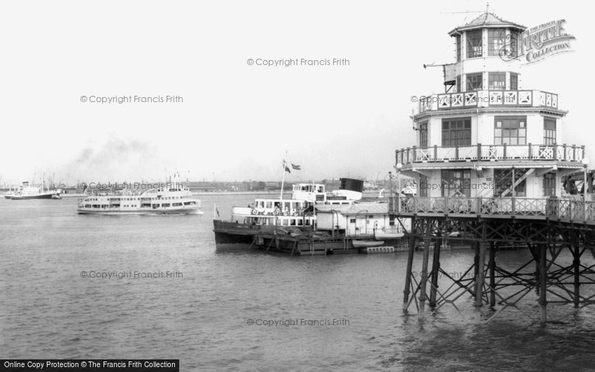New Brighton, the Royal Iris Approaching Pier c1960