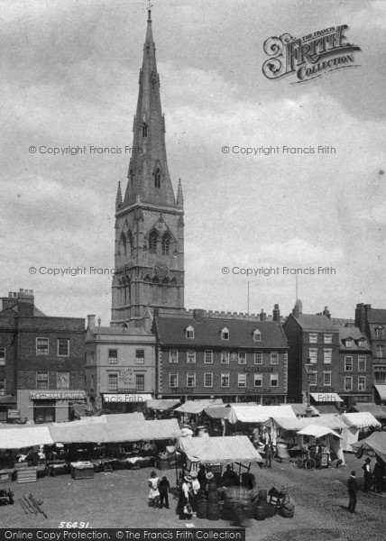 Photo of Newark On Trent, St Mary Magdalene's Church And Market Place 1906