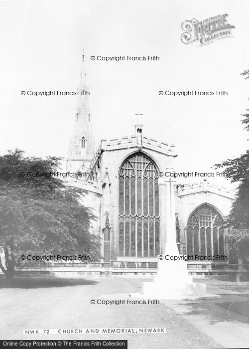 Photo of Newark On Trent, The Church And Memorial c.1965