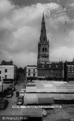 The Market Place And Church c.1965, Newark-on-Trent