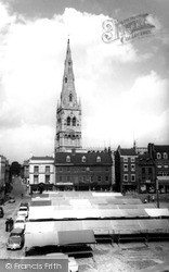 The Market Place And Church c.1965, Newark-on-Trent