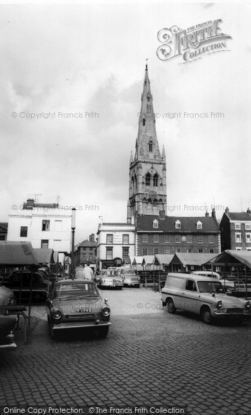 Photo of Newark On Trent, The Market Place And Church c.1965