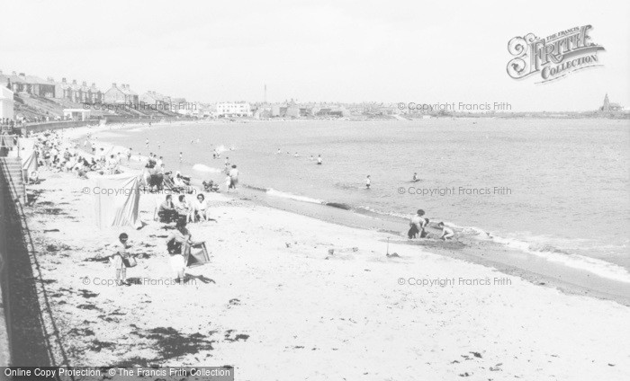 Photo of Newbiggin By The Sea, The Beach c.1955