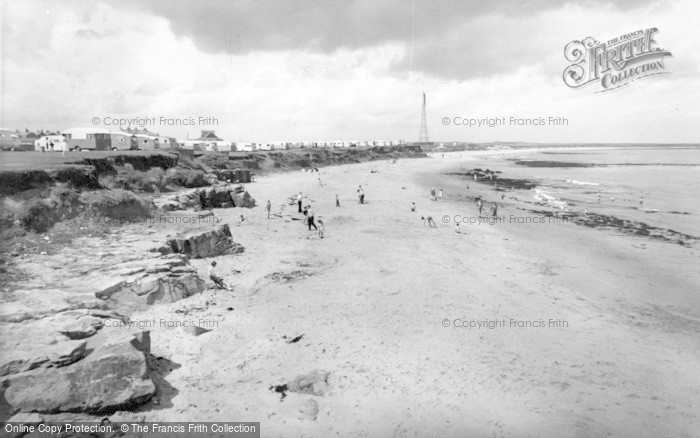 Photo of Newbiggin By The Sea, The Caravan Site And Beach c.1955
