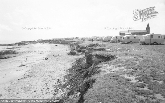 Photo of Newbiggin By The Sea, The Caravan Site And Church c.1955