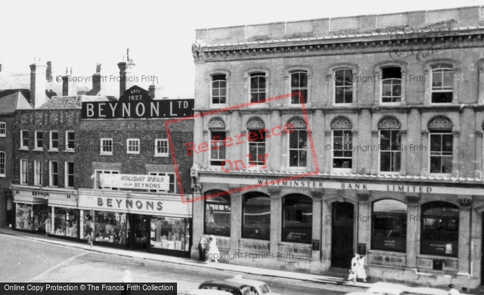 Photo of Newbury, Market Place, Westminster Bank c.1960