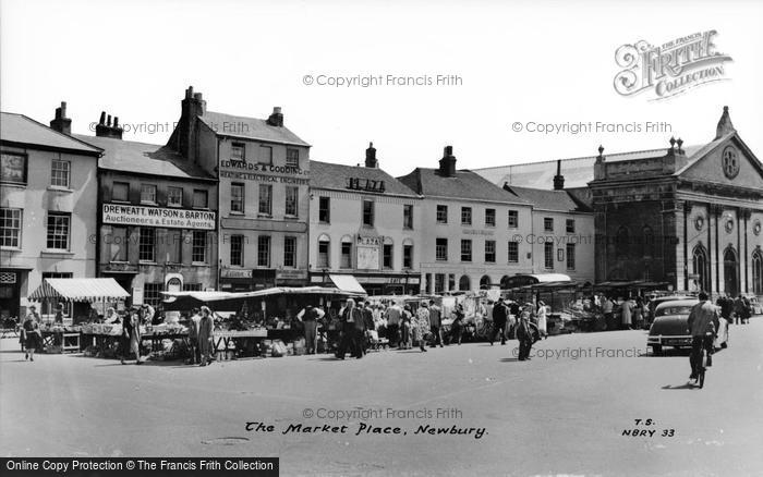 Photo of Newbury, The Market Place c.1955