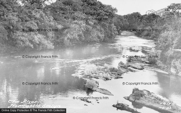 Photo of Newcastle Emlyn, The River Teifi c.1955