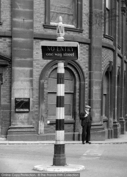 Photo of Newcastle Under Lyme, Street Sign c.1951