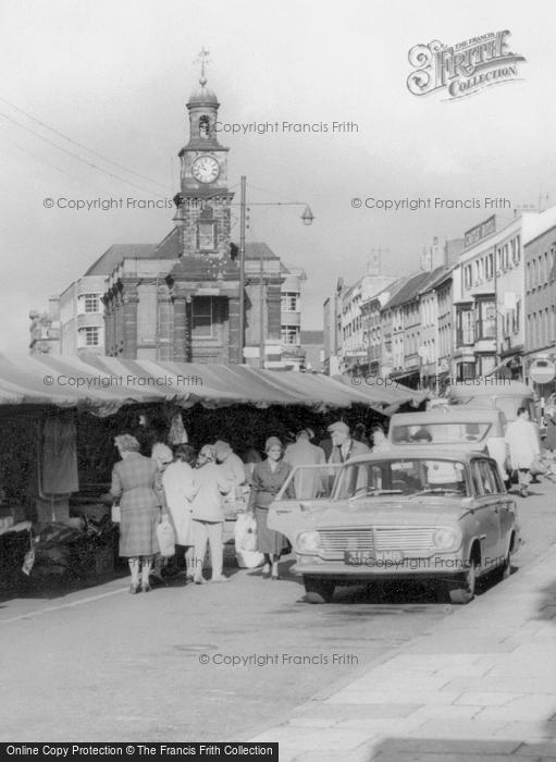 Photo of Newcastle Under Lyme, The Market c.1963