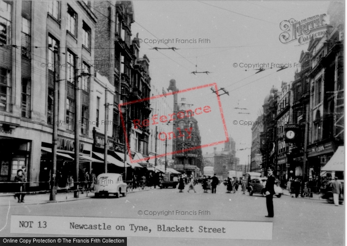 Photo of Newcastle Upon Tyne, Blackett Street c.1955