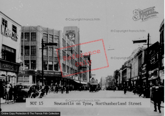 Photo of Newcastle Upon Tyne, Northumberland Street c.1955