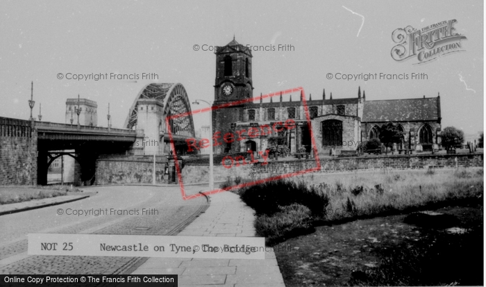 Photo of Newcastle Upon Tyne, The Bridge And Church c.1955