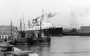 Ship In The Harbour c.1960, Newhaven