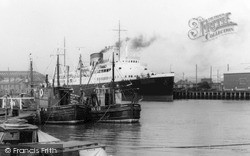 Ship In The Harbour c.1960, Newhaven