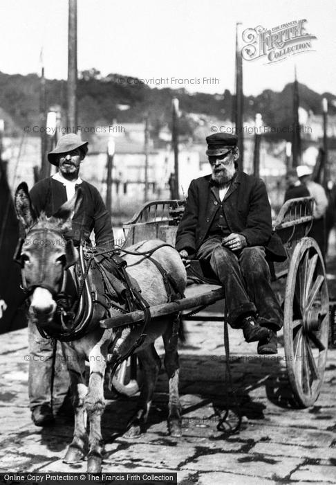 Photo of Newlyn, Donkey Cart On The Quay 1906