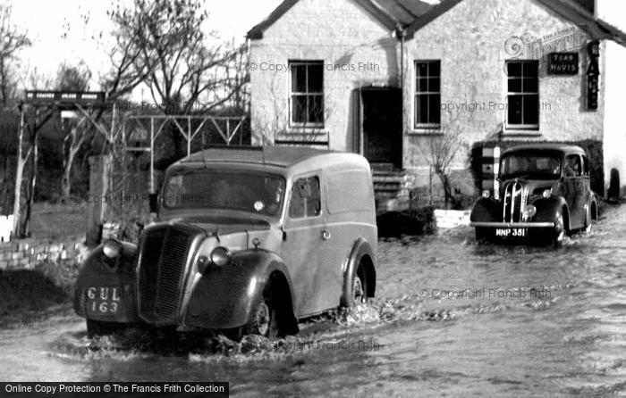 Photo of Newnham, Driving Through The Flood c.1950