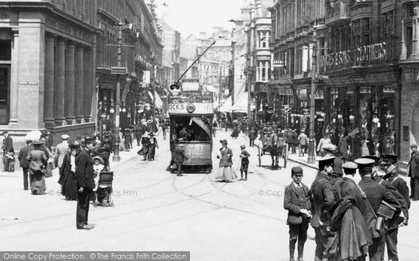 Photo of Newport, A Busy High Street 1910