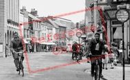 Cycling Along High Street c.1950, Newport