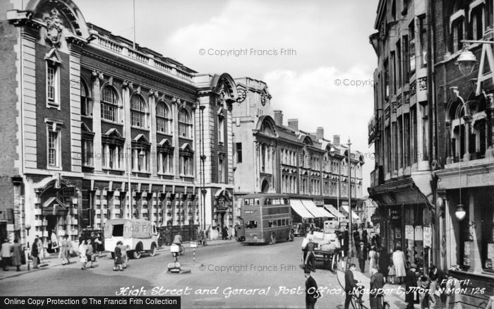 Photo of Newport, High Street And General Post Office c.1955