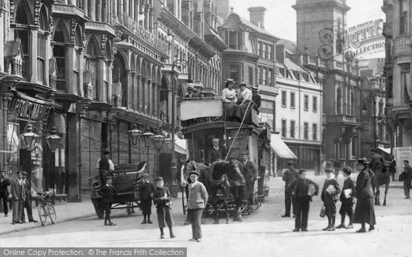 Photo of Newport, Tram In Commercial Street c.1899