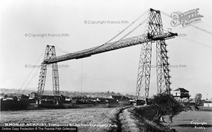 Photo of Newport, Transporter Bridge From Coronation Park c.1955
