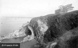 Atlantic Hotel From Cove 1894, Newquay