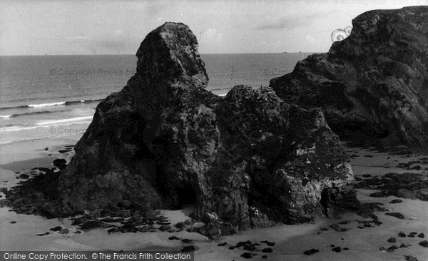 Photo of Newquay, Black Humphries Rock And Whipsiderry Beach c.1960