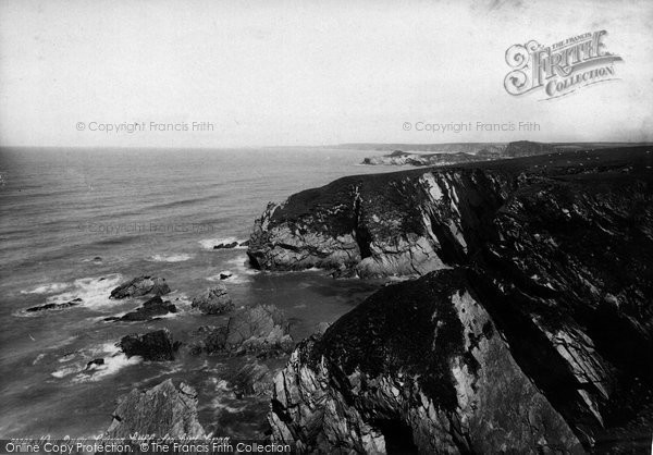Photo of Newquay, Crigga Cliff And Sea Girt Crag 1887