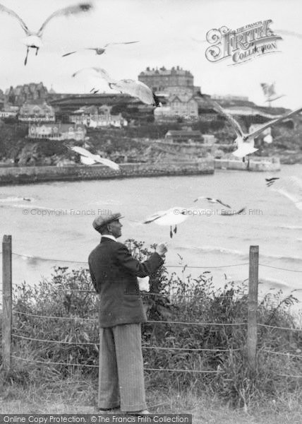 Photo of Newquay, Feeding The Gulls c.1960