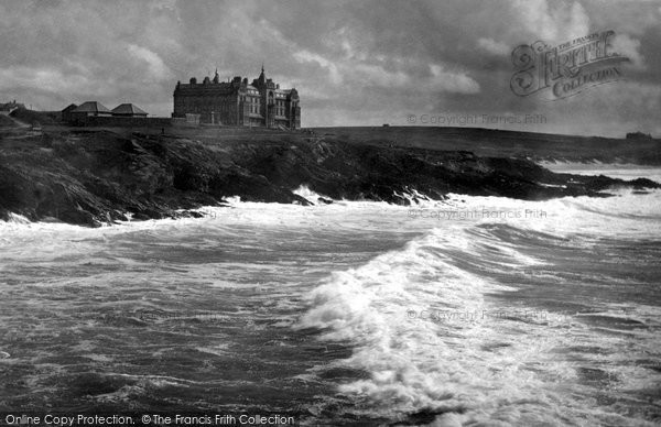 Photo of Newquay, Little Fistral Bay And The Headland Hotel 1921