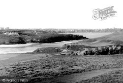 Porth Beach And Glendorgal c.1960, Newquay
