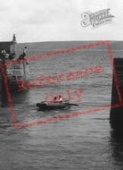 Rowing Through Harbour Entrance 1921, Newquay