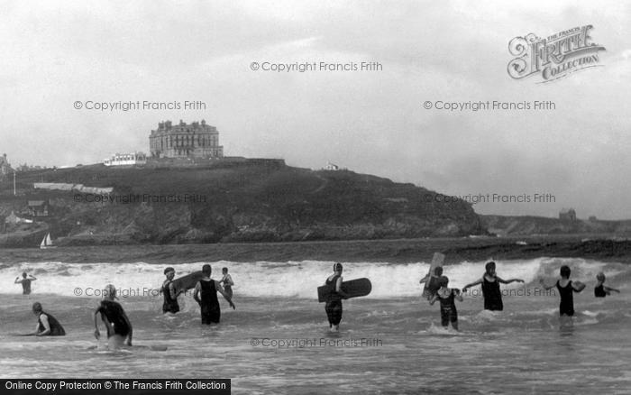 Photo of Newquay, Surfers And Swimmers 1925