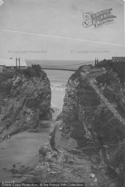 Photo of Newquay, Suspension Bridge 1912