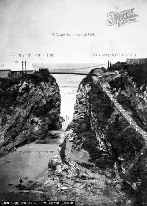 Photo of Newquay, Suspension Bridge c.1900