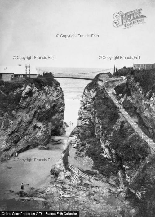 Photo of Newquay, Suspension Bridge c.1900