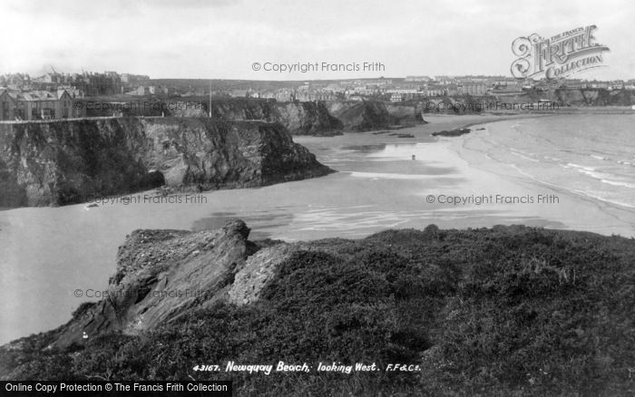Photo of Newquay, The Beach Looking West 1899