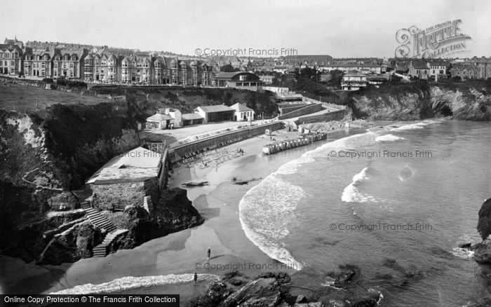 Photo of Newquay, The Crescent, Towan Beach 1925