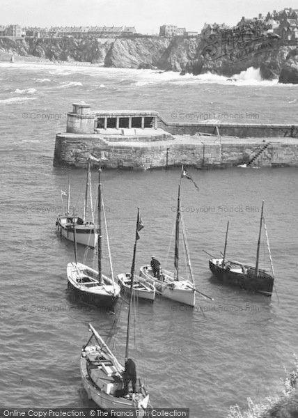 Photo of Newquay, The Harbour, Boats 1930