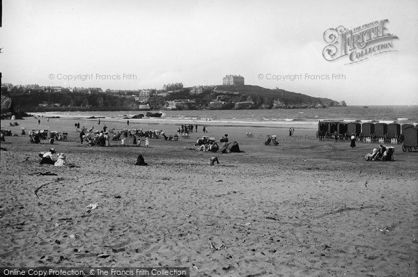 Photo of Newquay, The Sands And Beacon c.1900