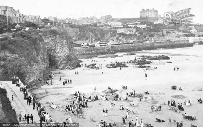 Photo of Newquay, Towan Beach And Beacon 1912